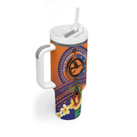 PNG New Ireland Province Tumbler With Handle Niu Ailan Necklace Polynesian Tattoo - Polynesian Pride
