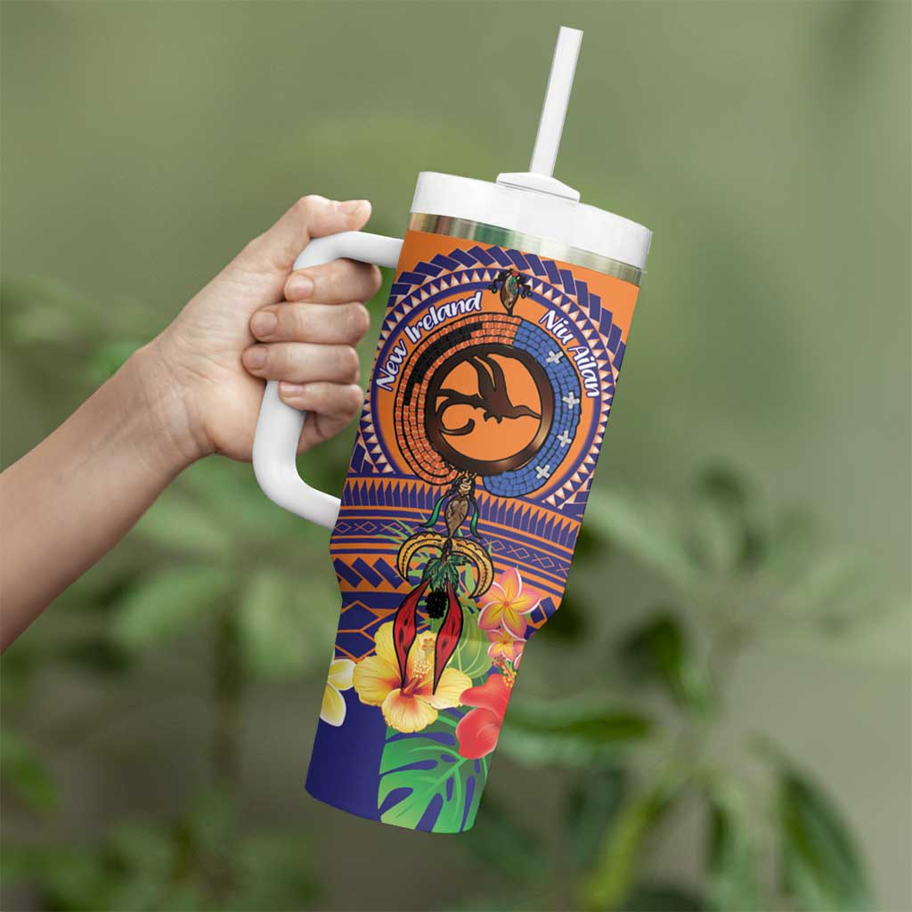 PNG New Ireland Province Tumbler With Handle Niu Ailan Necklace Polynesian Tattoo - Polynesian Pride