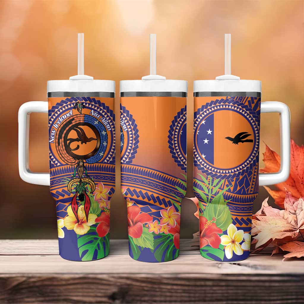 PNG New Ireland Province Tumbler With Handle Niu Ailan Necklace Polynesian Tattoo - Polynesian Pride