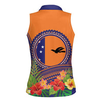 PNG New Ireland Province Women Sleeveless Polo Shirt Niu Ailan Necklace Polynesian Tattoo - Polynesian Pride