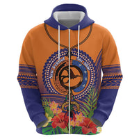 PNG New Ireland Province Zip Hoodie Niu Ailan Necklace Polynesian Tattoo - Polynesian Pride
