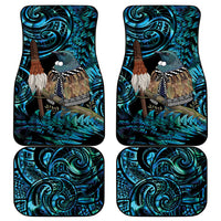 New Zealand Tui Bird Taiaha Car Mats Maori Weapon Paua Shell Mix Silver Fern