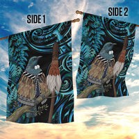 New Zealand Tui Bird Taiaha Garden Flag Maori Weapon Paua Shell Mix Silver Fern