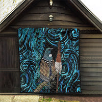 New Zealand Tui Bird Taiaha Quilt Maori Weapon Paua Shell Mix Silver Fern