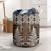 Wahaika New Zealand Laundry Basket Maori Weapon Kowhaiwhai Fern Poutama Motifs