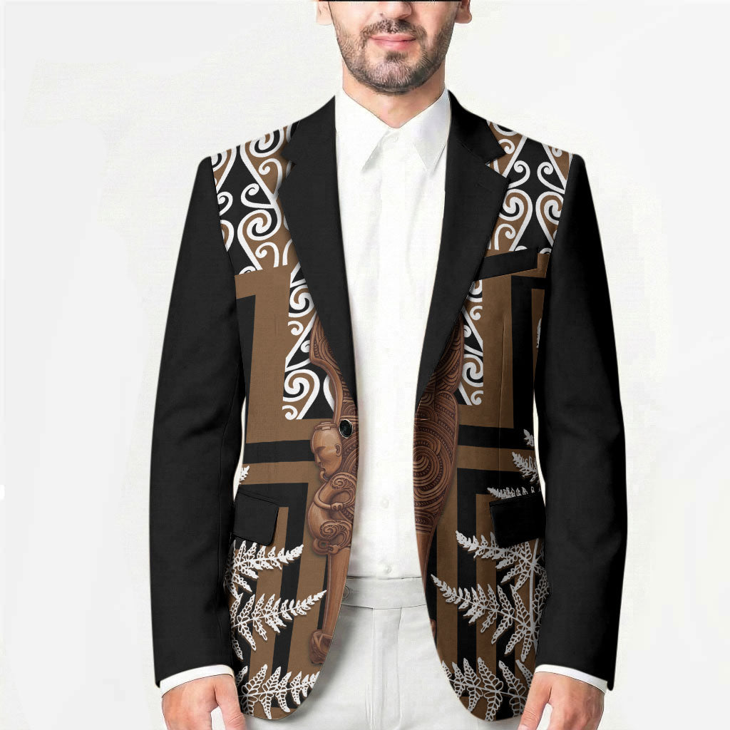 Wahaika New Zealand Blazer Maori Weapon Kowhaiwhai Fern Poutama Motifs