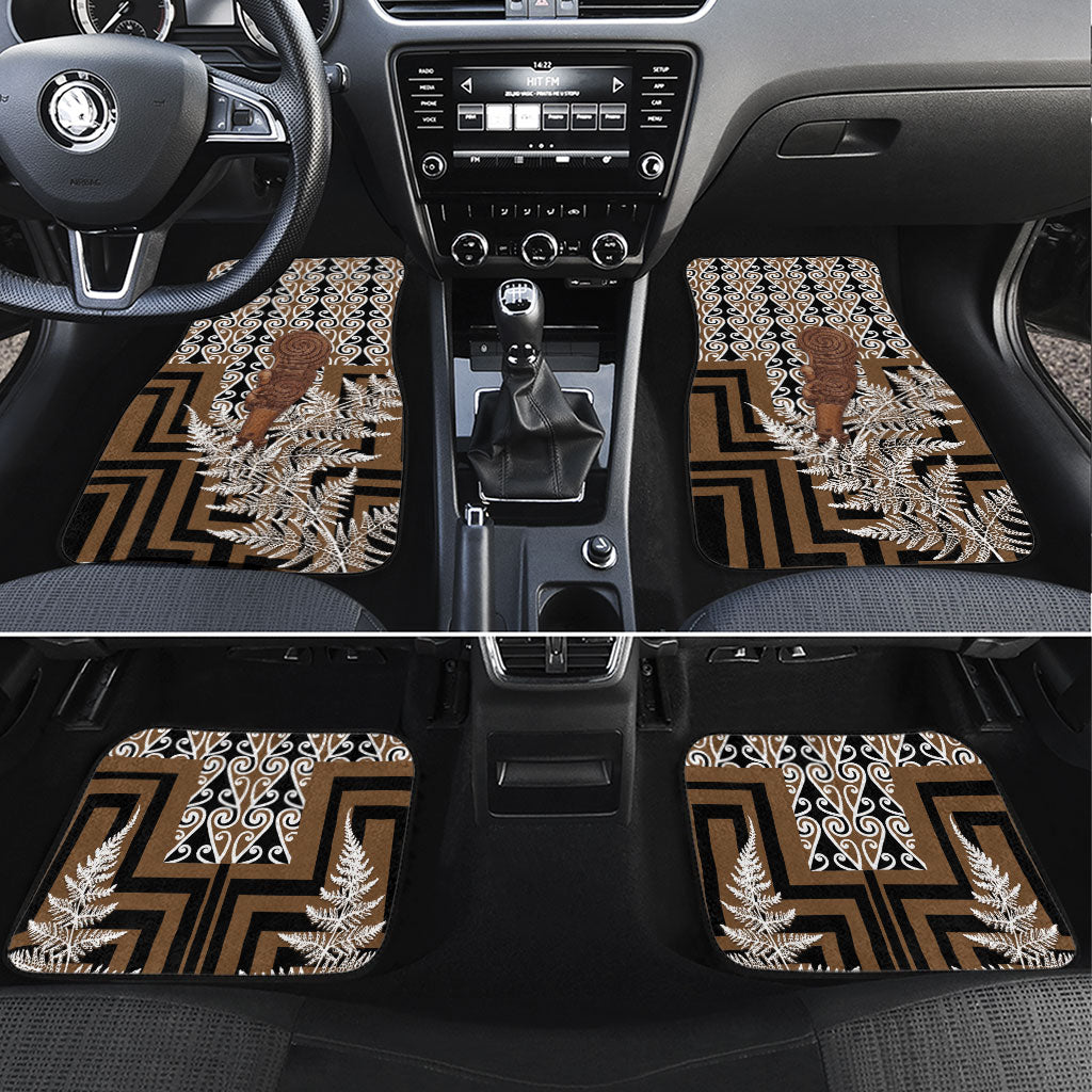 Wahaika New Zealand Car Mats Maori Weapon Kowhaiwhai Fern Poutama Motifs