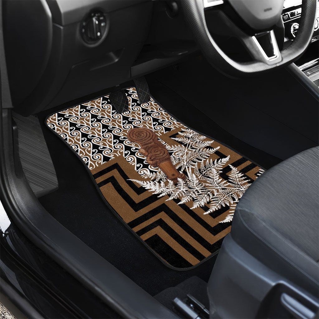 Wahaika New Zealand Car Mats Maori Weapon Kowhaiwhai Fern Poutama Motifs