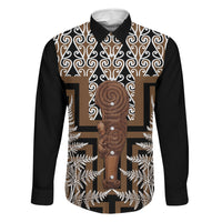 Wahaika New Zealand Family Matching Off Shoulder Maxi Dress and Hawaiian Shirt Maori Weapon Kowhaiwhai Fern Poutama Motifs