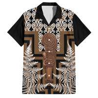 Wahaika New Zealand Family Matching Short Sleeve Bodycon Dress and Hawaiian Shirt Maori Weapon Kowhaiwhai Fern Poutama Motifs