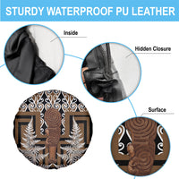 Wahaika New Zealand Spare Tire Cover Maori Weapon Kowhaiwhai Fern Poutama Motifs
