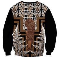 Wahaika New Zealand Sweatshirt Maori Weapon Kowhaiwhai Fern Poutama Motifs