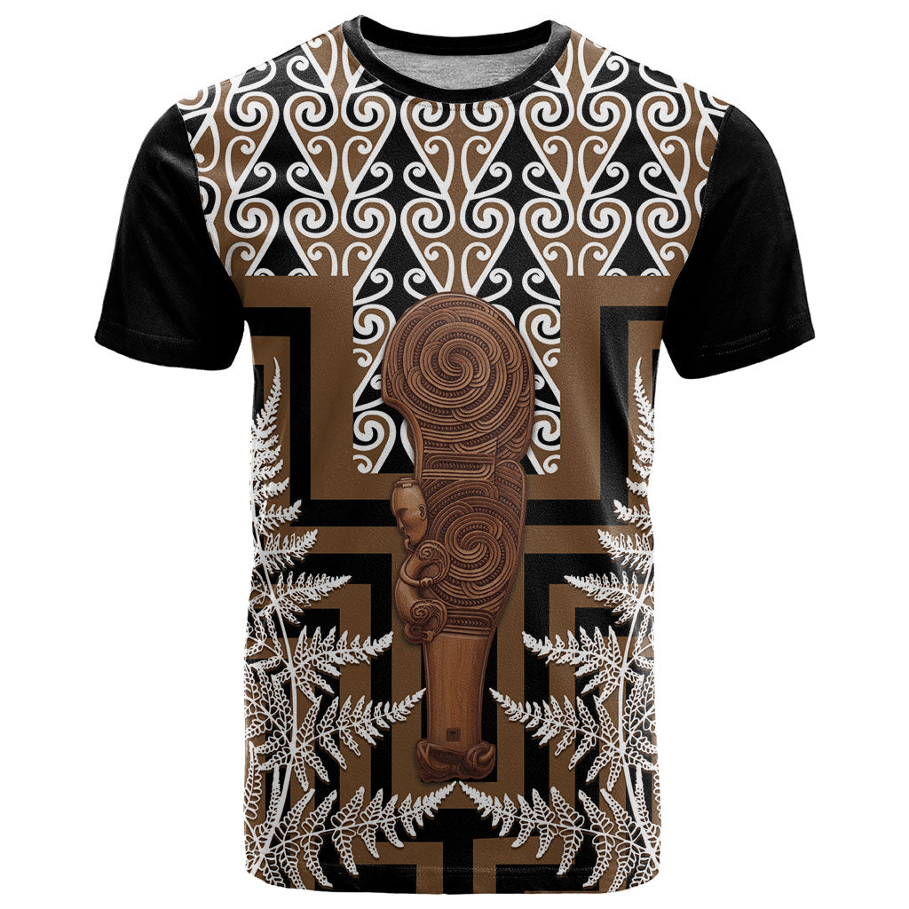 Wahaika New Zealand T Shirt Maori Weapon Kowhaiwhai Fern Poutama Motifs