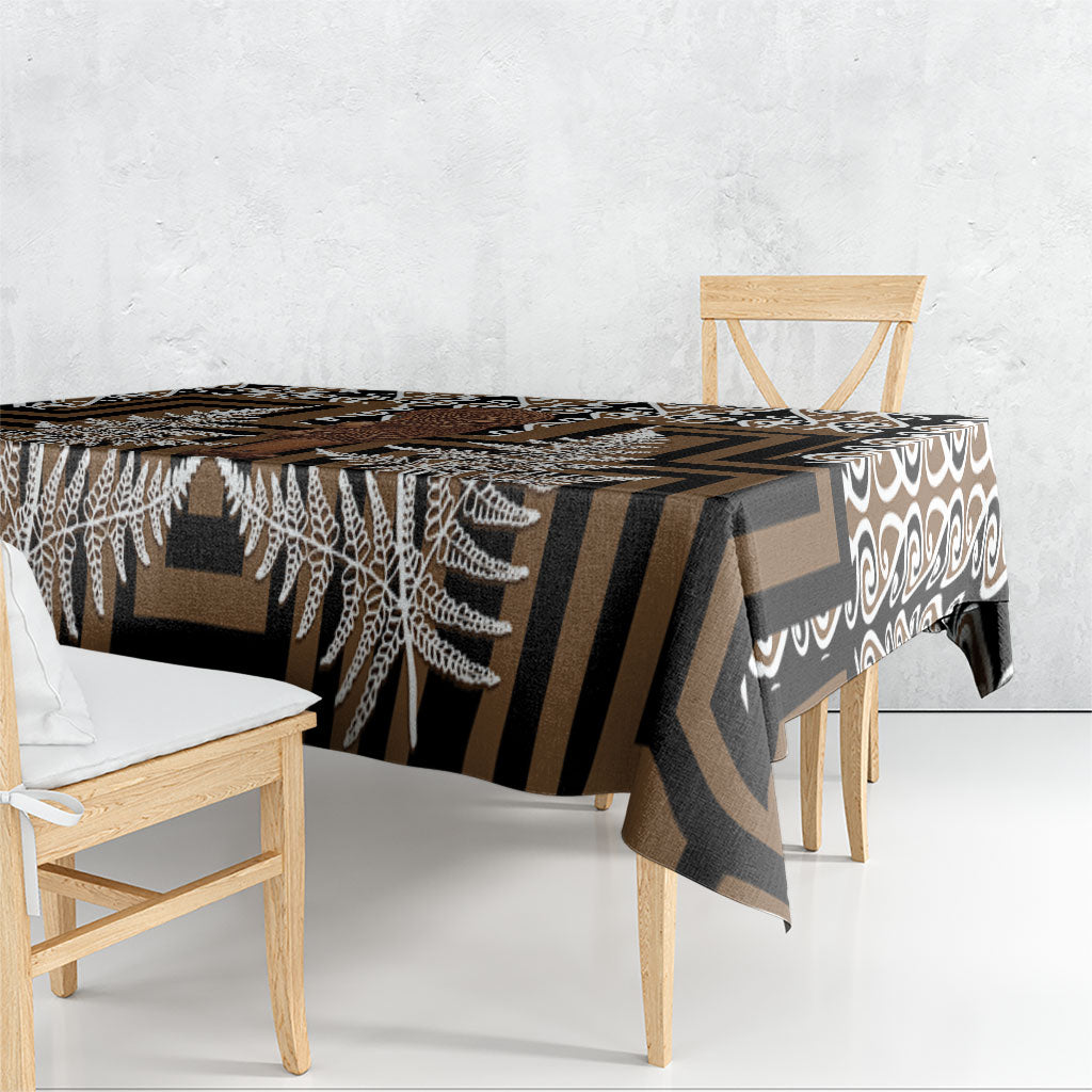 Wahaika New Zealand Tablecloth Maori Weapon Kowhaiwhai Fern Poutama Motifs