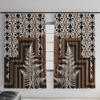 Wahaika New Zealand Window Curtain Maori Weapon Kowhaiwhai Fern Poutama Motifs
