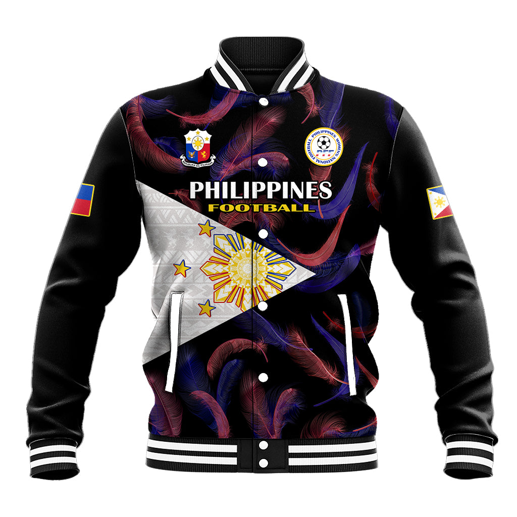 Philippines Football Baseball Jacket 2023 World Cup Go Filipinas Feather Black Version LT14 Unisex Black - Polynesian Pride