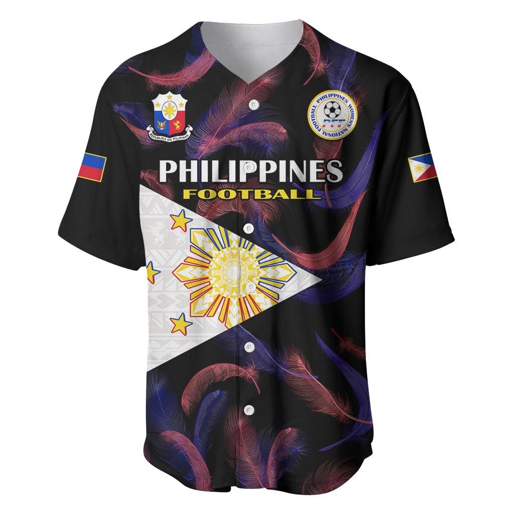 Philippines Football Baseball Jersey 2023 World Cup Go Filipinas Feather Black Version LT14 Black - Polynesian Pride