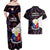 Philippines Football Couples Matching Off Shoulder Maxi Dress and Hawaiian Shirt 2023 World Cup Go Filipinas Feather Black Version LT14 - Polynesian Pride