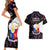 Philippines Football Couples Matching Short Sleeve Bodycon Dress and Hawaiian Shirt 2023 World Cup Go Filipinas Feather Black Version LT14 - Polynesian Pride