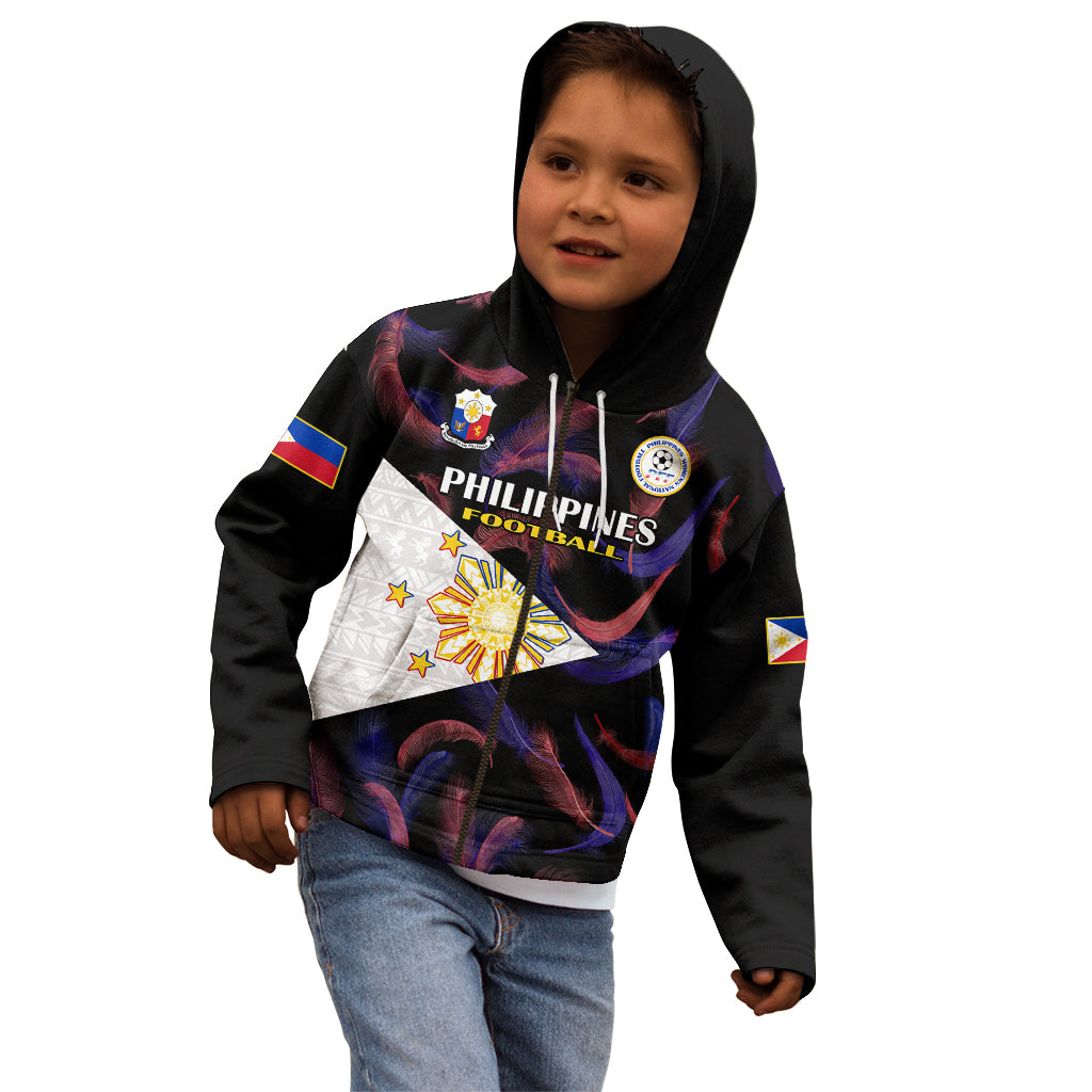 Philippines Football Kid Hoodie 2023 World Cup Go Filipinas Feather Black Version LT14 - Polynesian Pride