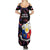 Philippines Football Summer Maxi Dress 2023 World Cup Go Filipinas Feather Black Version LT14 - Polynesian Pride