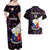 Custom Philippines Football Couples Matching Off Shoulder Maxi Dress and Hawaiian Shirt 2023 World Cup Go Filipinas Feather Black Version LT14 - Polynesian Pride