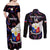 Custom Philippines Football Couples Matching Off Shoulder Maxi Dress and Long Sleeve Button Shirts 2023 World Cup Go Filipinas Feather Black Version LT14 - Polynesian Pride