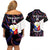 Custom Philippines Football Couples Matching Off Shoulder Short Dress and Hawaiian Shirt 2023 World Cup Go Filipinas Feather Black Version LT14 - Polynesian Pride