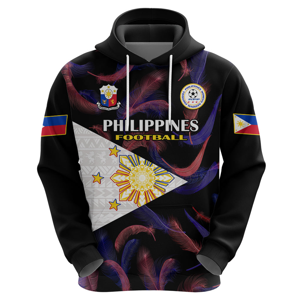 Custom Philippines Football Hoodie 2023 World Cup Go Filipinas Feather Black Version LT14 - Polynesian Pride