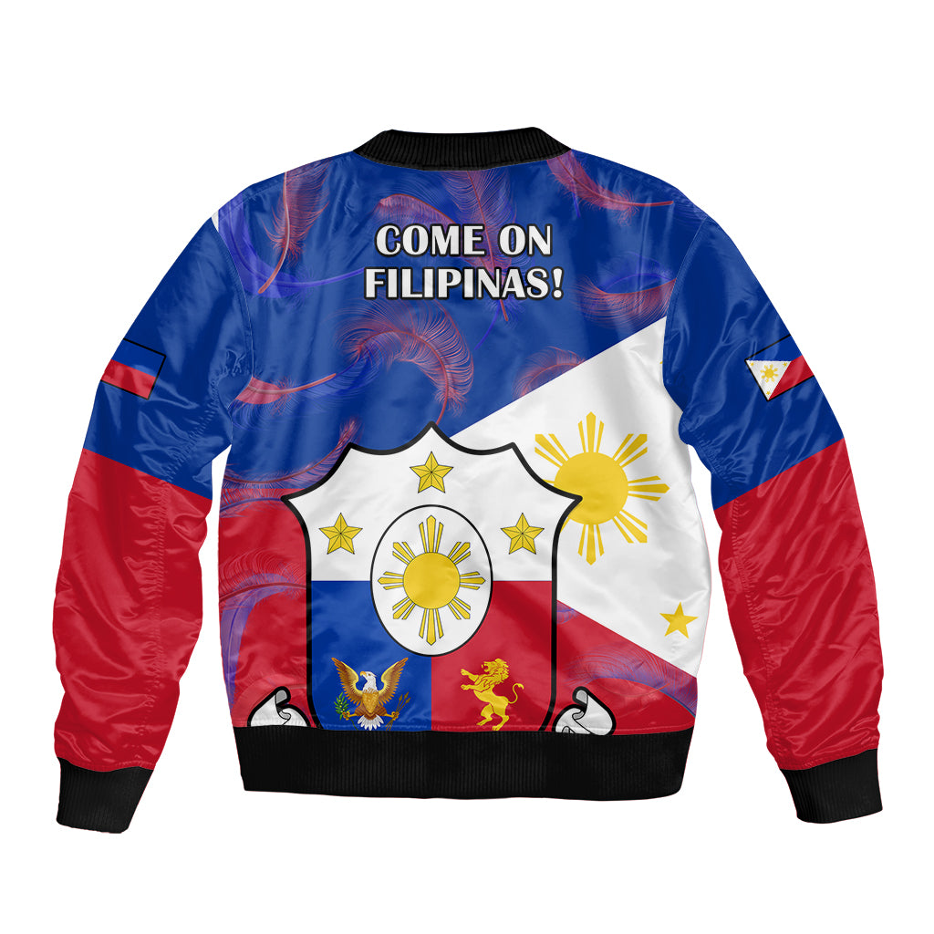 Philippines Football Bomber Jacket 2023 World Cup Go Filipinas Feather Flag Version LT14 - Polynesian Pride