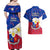 Philippines Football Couples Matching Off Shoulder Maxi Dress and Hawaiian Shirt 2023 World Cup Go Filipinas Feather Flag Version LT14 - Polynesian Pride