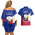 Philippines Football Couples Matching Off Shoulder Short Dress and Hawaiian Shirt 2023 World Cup Go Filipinas Feather Flag Version LT14 - Polynesian Pride