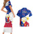 Philippines Football Couples Matching Short Sleeve Bodycon Dress and Hawaiian Shirt 2023 World Cup Go Filipinas Feather Flag Version LT14 - Polynesian Pride