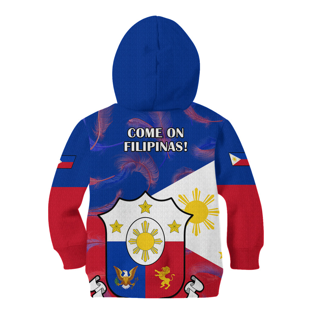 Philippines Football Kid Hoodie 2023 World Cup Go Filipinas Feather Flag Version LT14 - Polynesian Pride