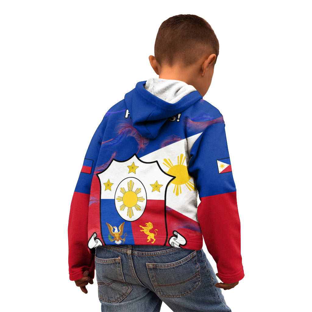 Philippines Football Kid Hoodie 2023 World Cup Go Filipinas Feather Flag Version LT14 - Polynesian Pride