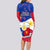 Philippines Football Long Sleeve Bodycon Dress 2023 World Cup Go Filipinas Feather Flag Version LT14 - Polynesian Pride