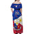 Philippines Football Off Shoulder Maxi Dress 2023 World Cup Go Filipinas Feather Flag Version LT14 - Polynesian Pride