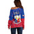 Philippines Football Off Shoulder Sweater 2023 World Cup Go Filipinas Feather Flag Version LT14 - Polynesian Pride