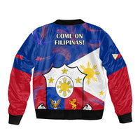 Philippines Football Sleeve Zip Bomber Jacket 2023 World Cup Go Filipinas Feather Flag Version LT14 - Polynesian Pride