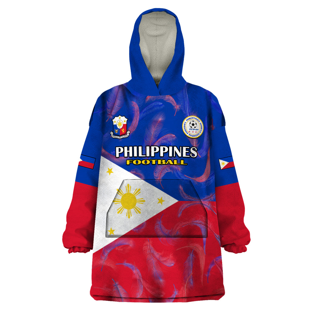 Philippines Football Wearable Blanket Hoodie 2023 World Cup Go Filipinas Feather Flag Version LT14 One Size Blue - Polynesian Pride