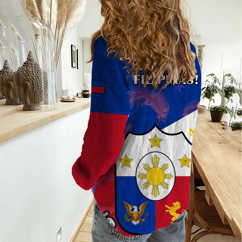 Philippines Football Women Casual Shirt 2023 World Cup Go Filipinas Feather Flag Version LT14 - Polynesian Pride