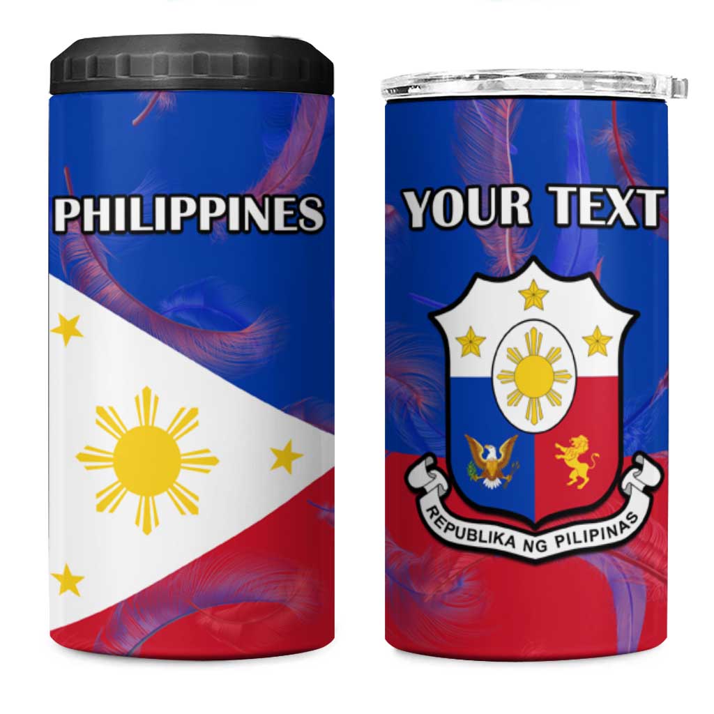Custom Philippines Football 4 in 1 Can Cooler Tumbler World Cup Go Filipinas Feather Flag Version