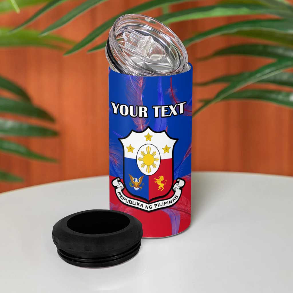 Custom Philippines Football 4 in 1 Can Cooler Tumbler World Cup Go Filipinas Feather Flag Version