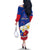 Custom Philippines Football Off The Shoulder Long Sleeve Dress 2023 World Cup Go Filipinas Feather Flag Version LT14 - Polynesian Pride