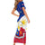 Custom Philippines Football Short Sleeve Bodycon Dress 2023 World Cup Go Filipinas Feather Flag Version LT14 - Polynesian Pride