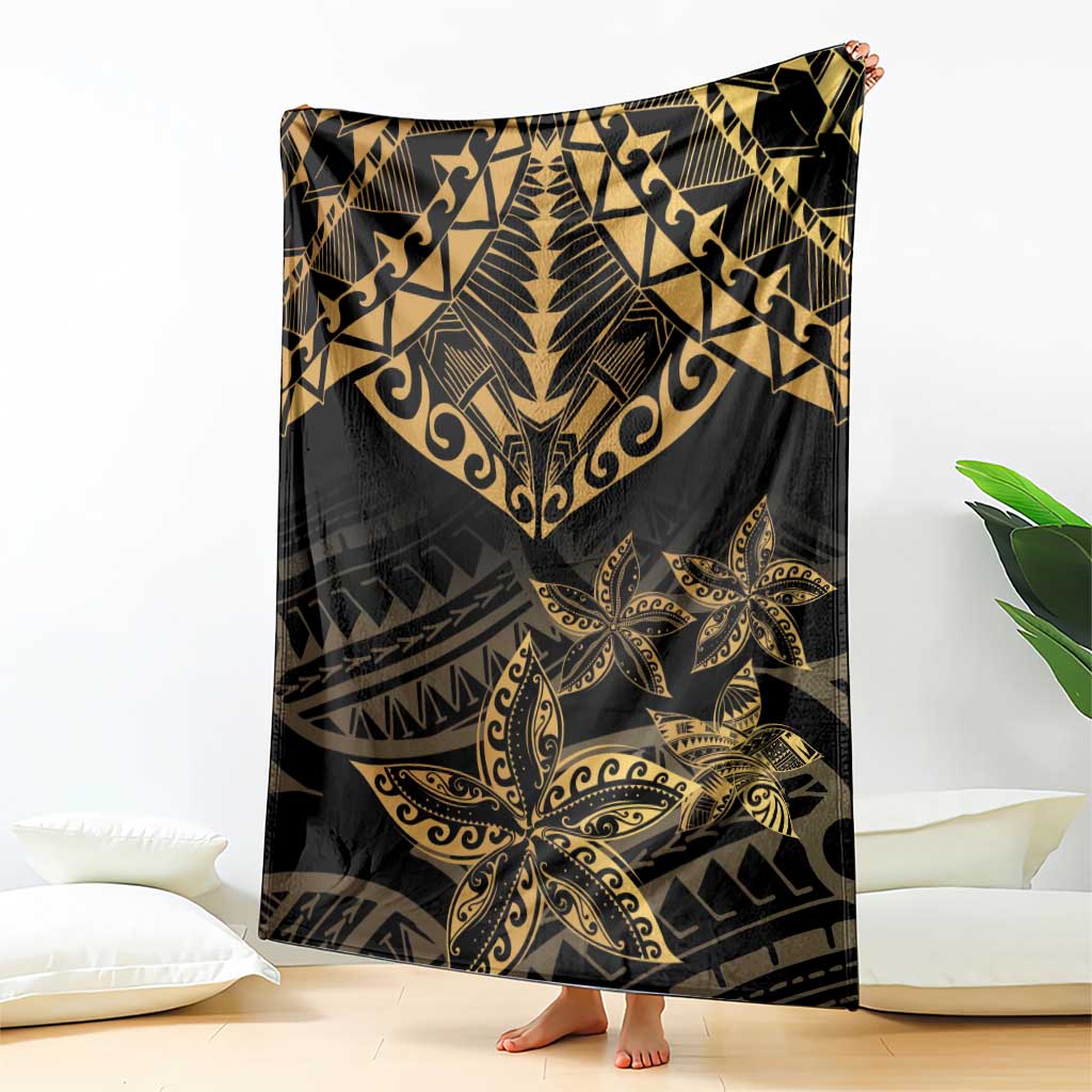 Black and Gold Polynesia Blanket Plumeria Tattoo With Polynesian Pattern LT14 - Polynesian Pride