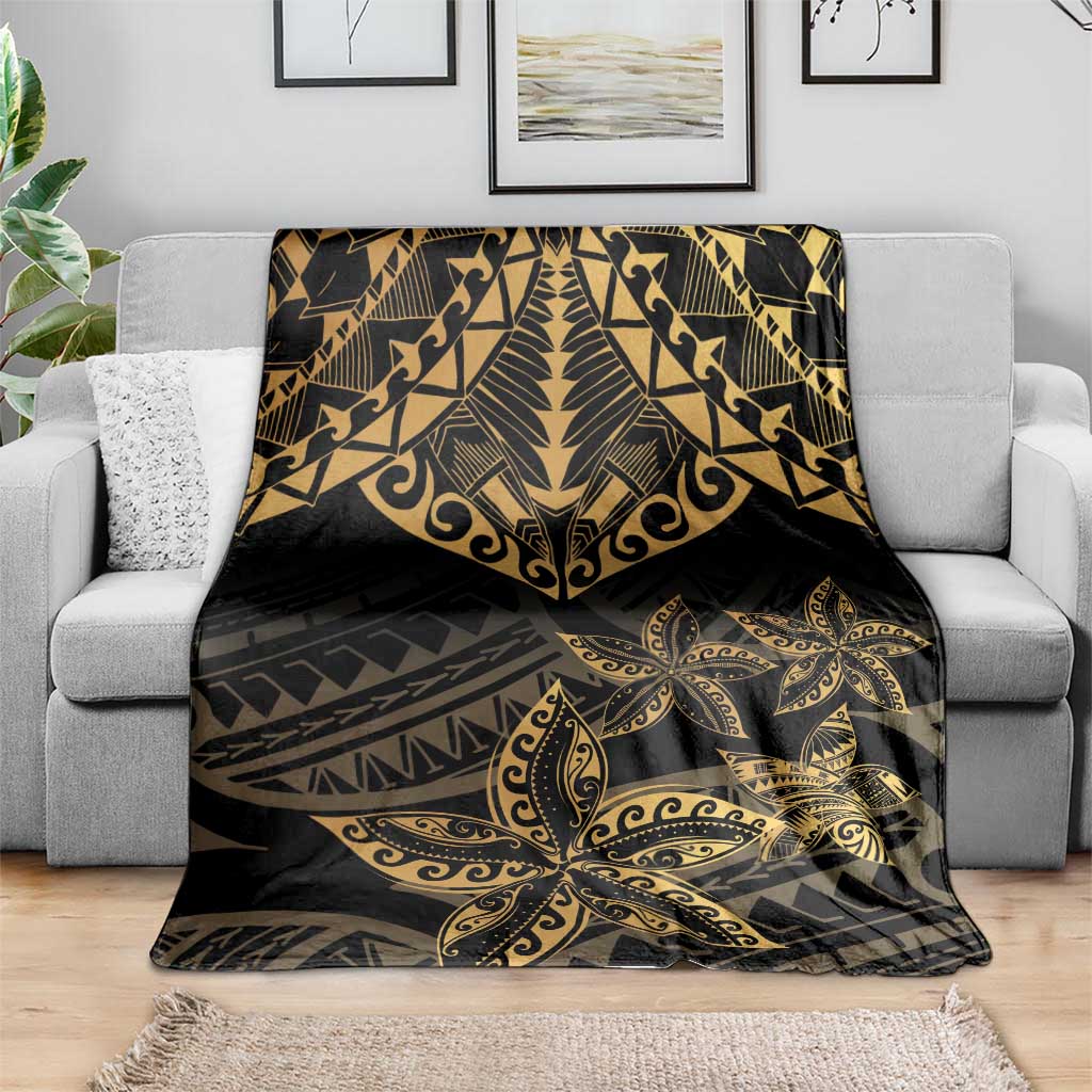 Black and Gold Polynesia Blanket Plumeria Tattoo With Polynesian Pattern LT14 - Polynesian Pride