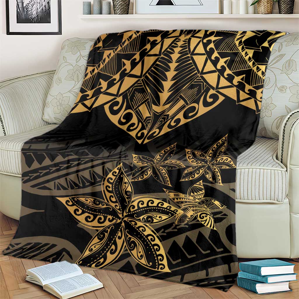 Black and Gold Polynesia Blanket Plumeria Tattoo With Polynesian Pattern LT14 - Polynesian Pride