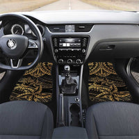 Black and Gold Polynesia Car Mats Plumeria Tattoo With Polynesian Pattern LT14 Set 2pcs - Front Black - Polynesian Pride