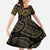 Black and Gold Polynesia Family Matching Mermaid Dress and Hawaiian Shirt Plumeria Tattoo With Polynesian Pattern